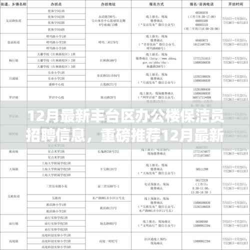 12月丰台区办公楼保洁员火热招聘,优越待遇等你来挑战