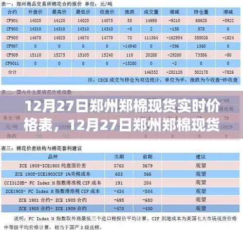 12月27日郑州郑棉现货实时价格表，全面解析与市场洞察