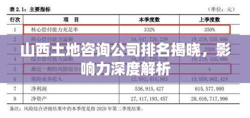 山西土地咨询公司排名揭晓,影响力深度解析